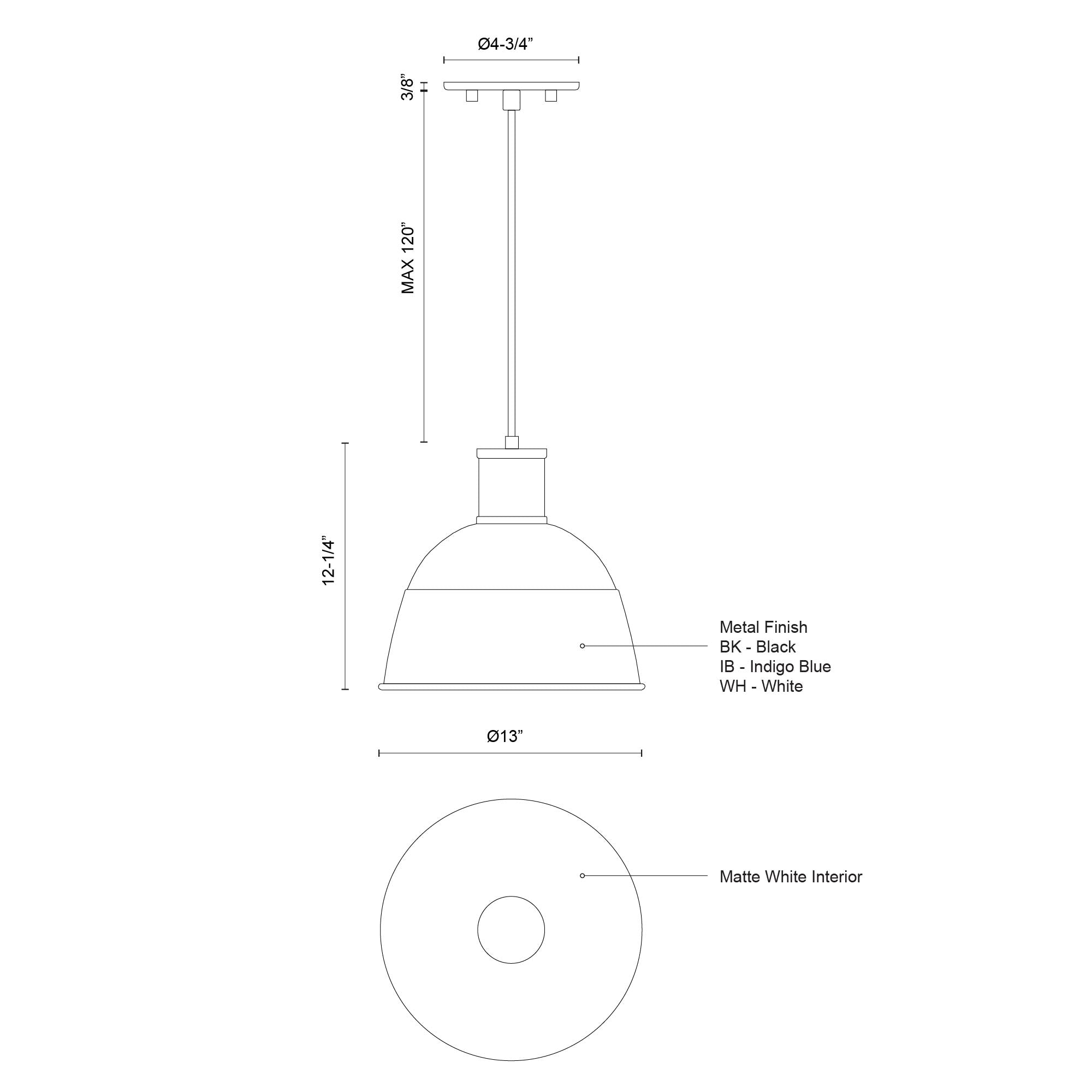Irving 13-in Aluminum Pendant