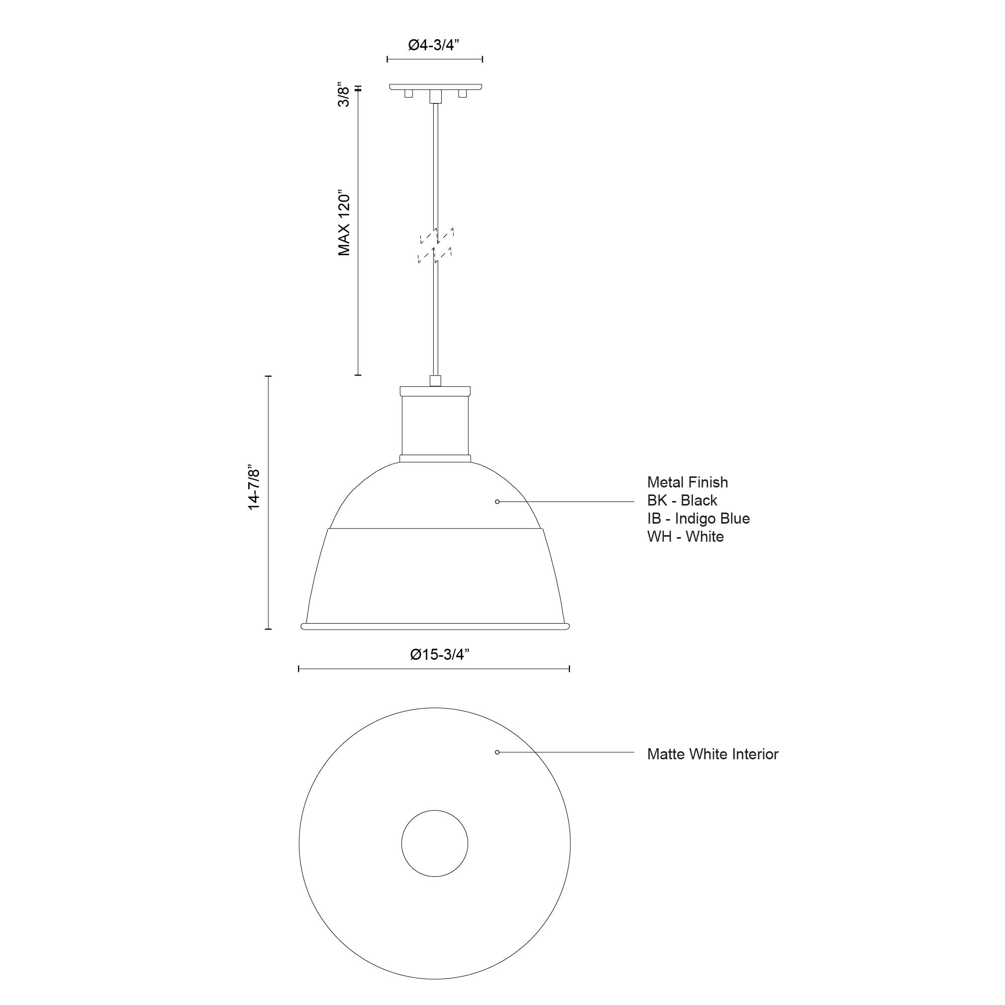 Irving 16-in Aluminum Pendant