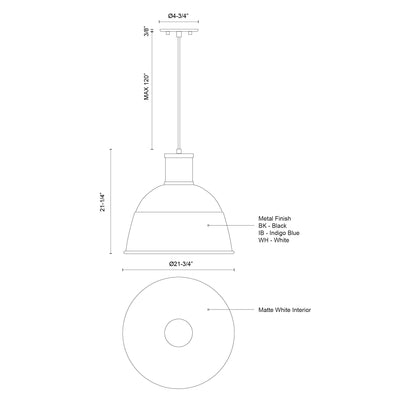 Irving 22-in Aluminum Pendant
