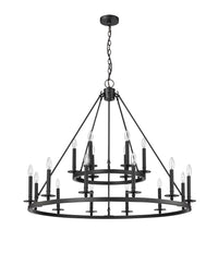 42-inch Florence Matte Black 18-Light Chandelier