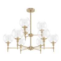 Xidane 32-inch 9-light Alturas Gold Chandelier with Clear Glass