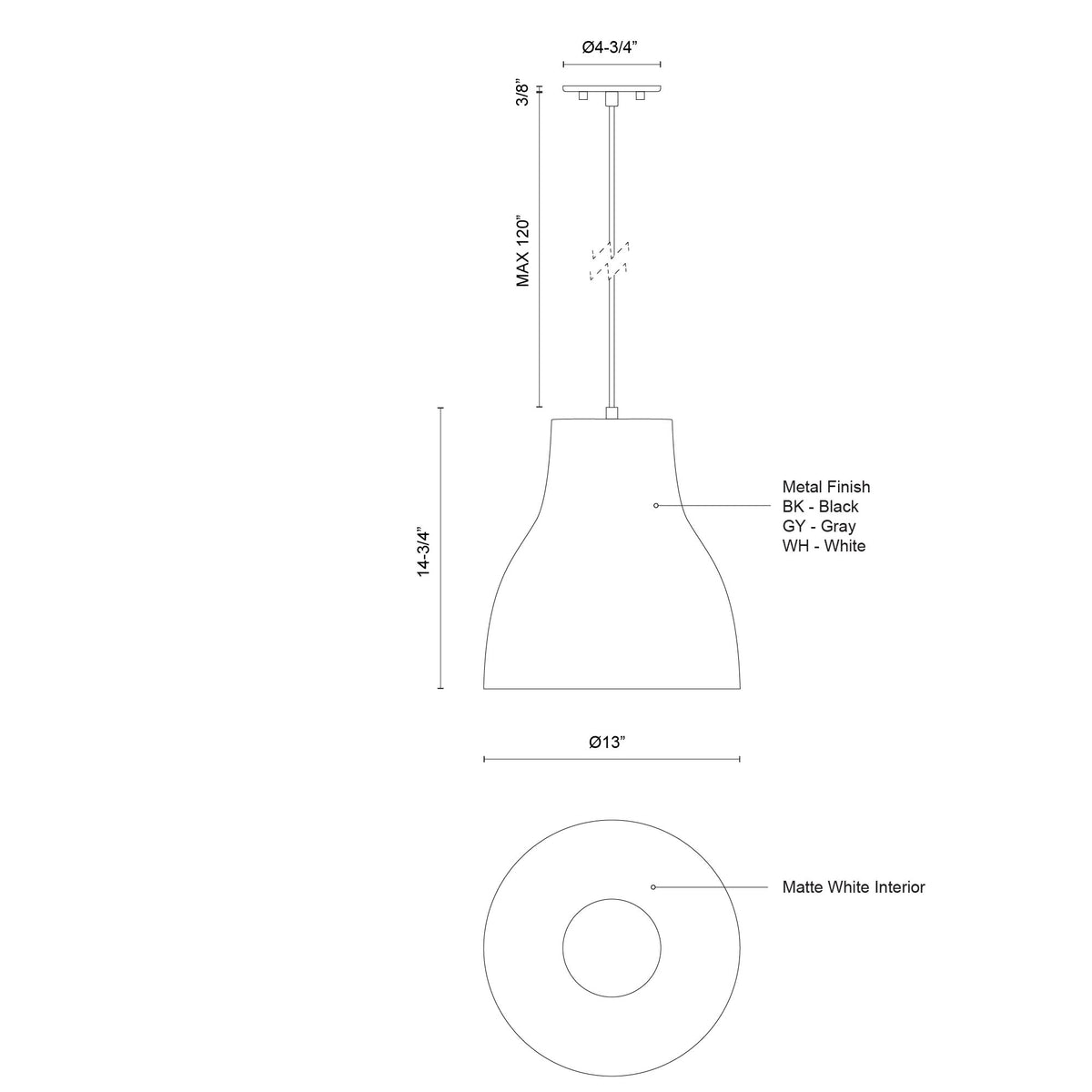 Cradle 13-in Aluminum Pendant