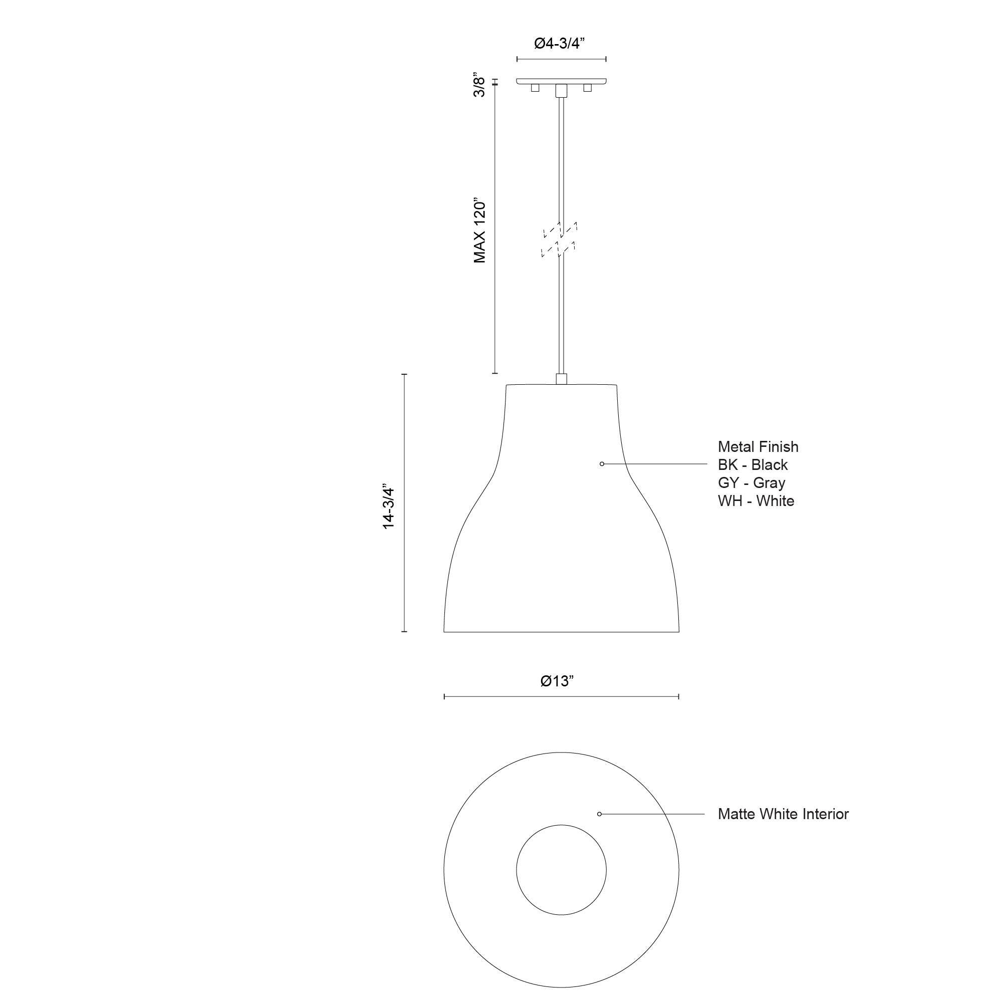 Cradle 13-in Aluminum Pendant