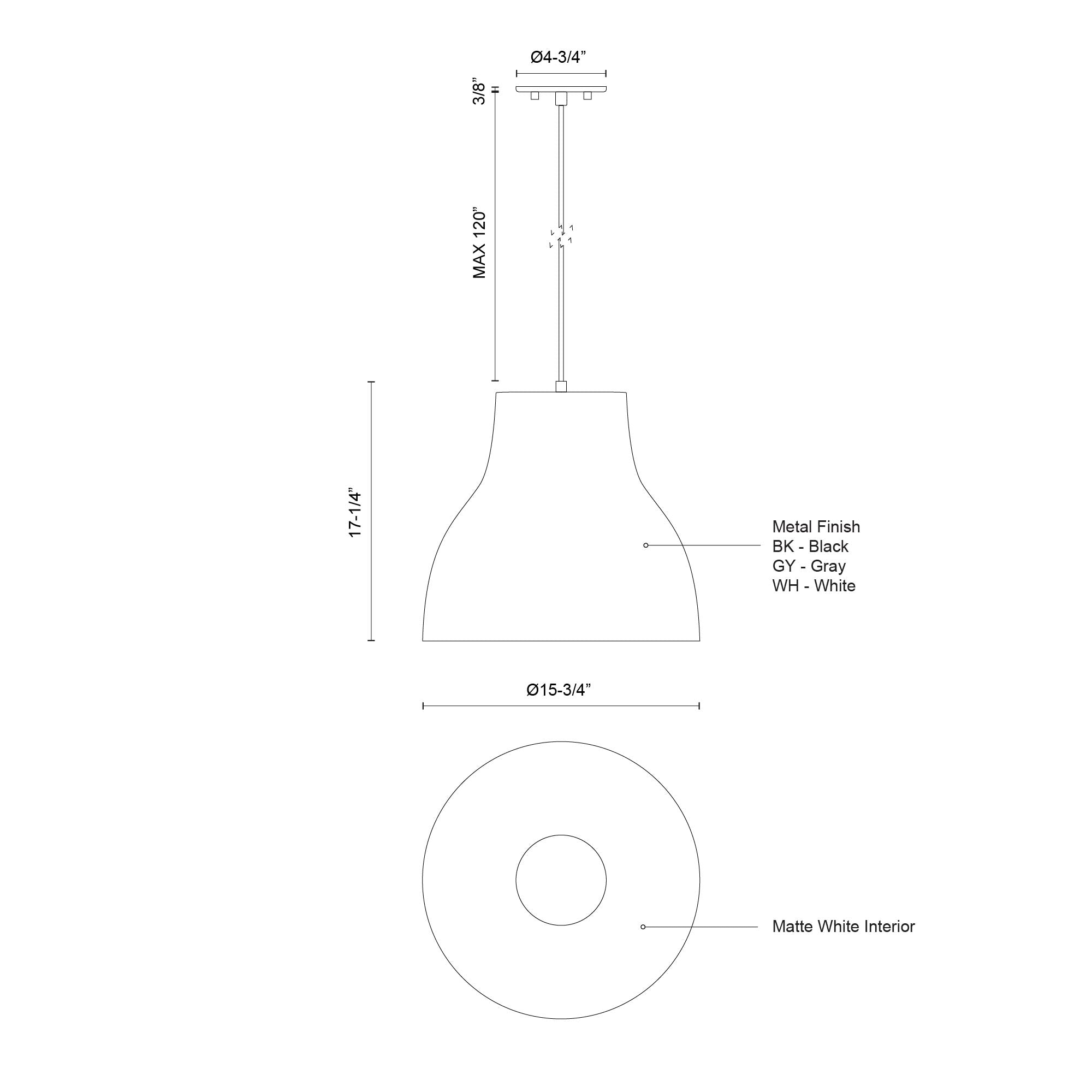 Cradle 16-in Aluminum Pendant