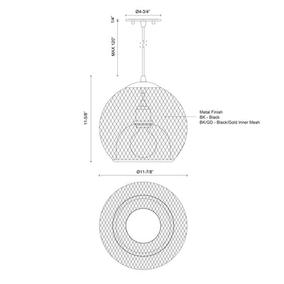 Gibraltar 12-in Steel Pendant