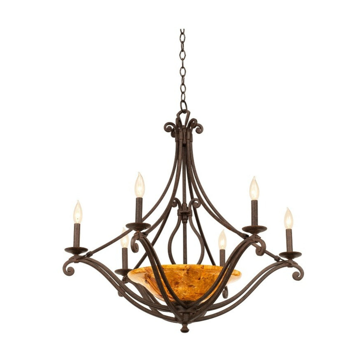 32'' Somerset 6 Light Tortoise Shell Chandelier