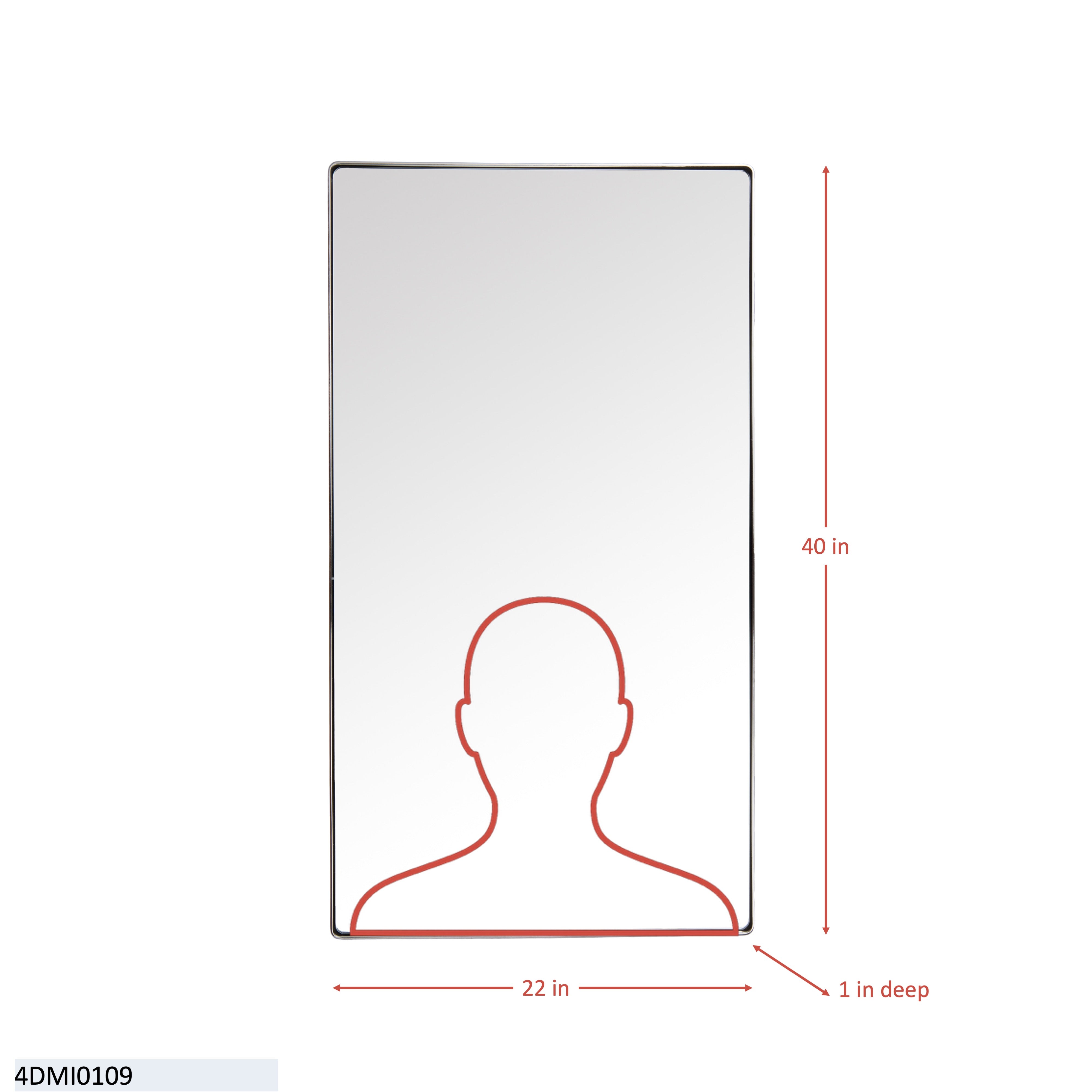 Kye 22x40 Rounded Rectangular Wall Mirror