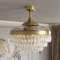48 Inch Gold Retractable Blade Ceiling Fan