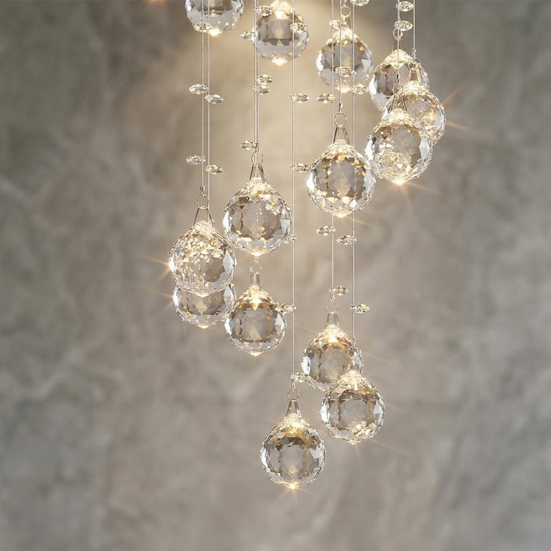 Spiral 7 Light Chrome Chandelier Flush Mount