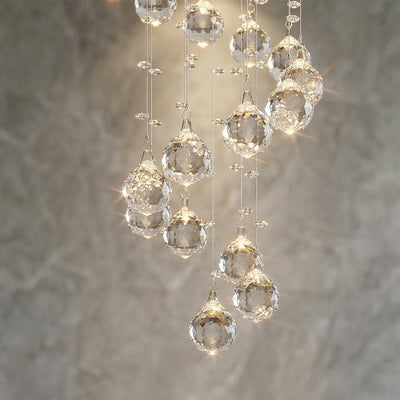 Spiral 7 Light Chrome Chandelier Flush Mount