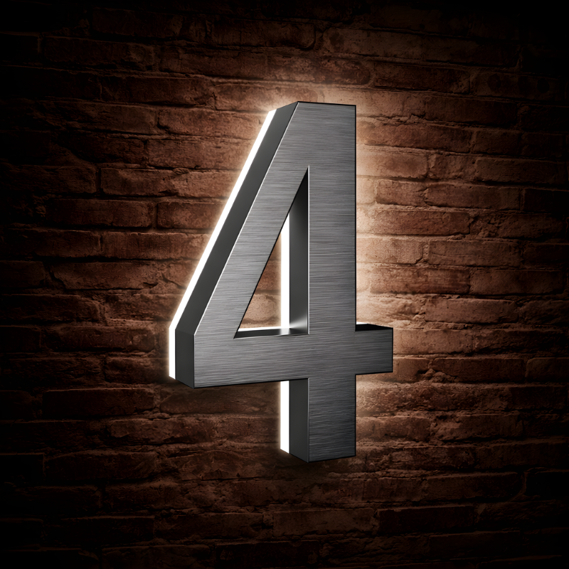 Illuminated Address Numbers - Stainless Steel - 6000K
