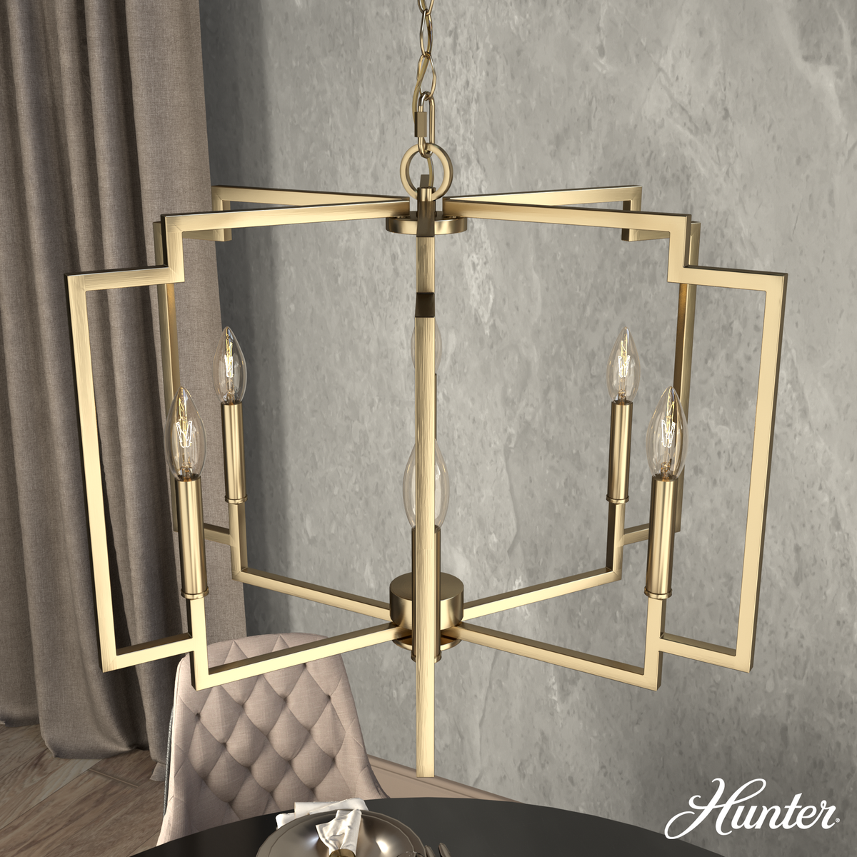 Astwood 26-inch 6-light Matte Black Drum Chandelier with Clear Glass