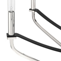 Sussex 36-inch 8-light Polished Nickel and Black Faux Leather Chandelier