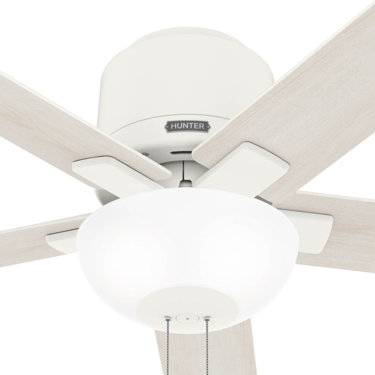 44 inch Fitzgerald Matte White Low Profile Ceiling Fan with LED Light Kit and Pull Chain
