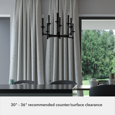 Briargrove 30-inch 8-light Matte Black Chandelier