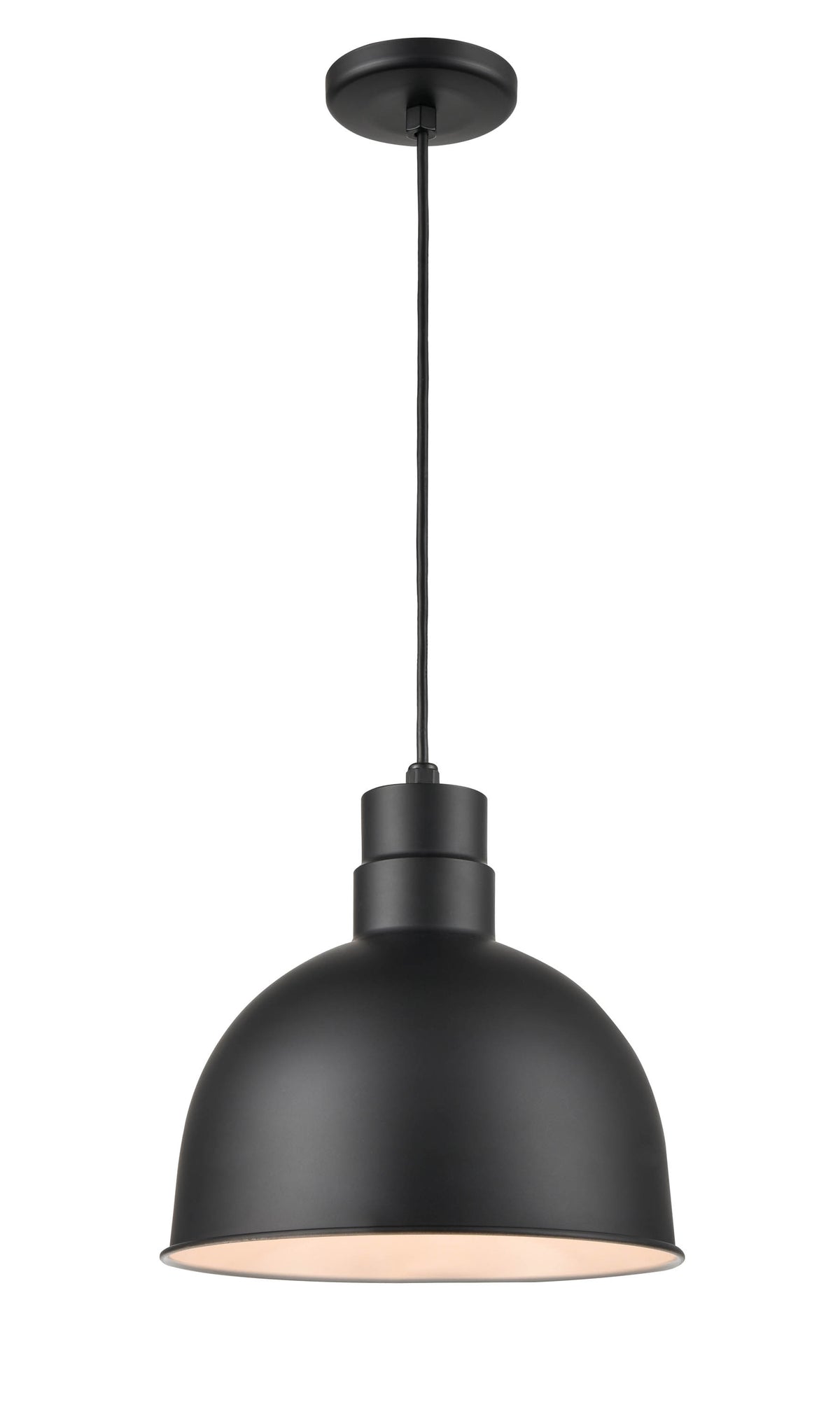 12-inch R Series Satin Black 1-Light Pendant Light