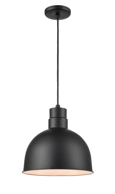 12-inch R Series Satin Black 1-Light Pendant Light