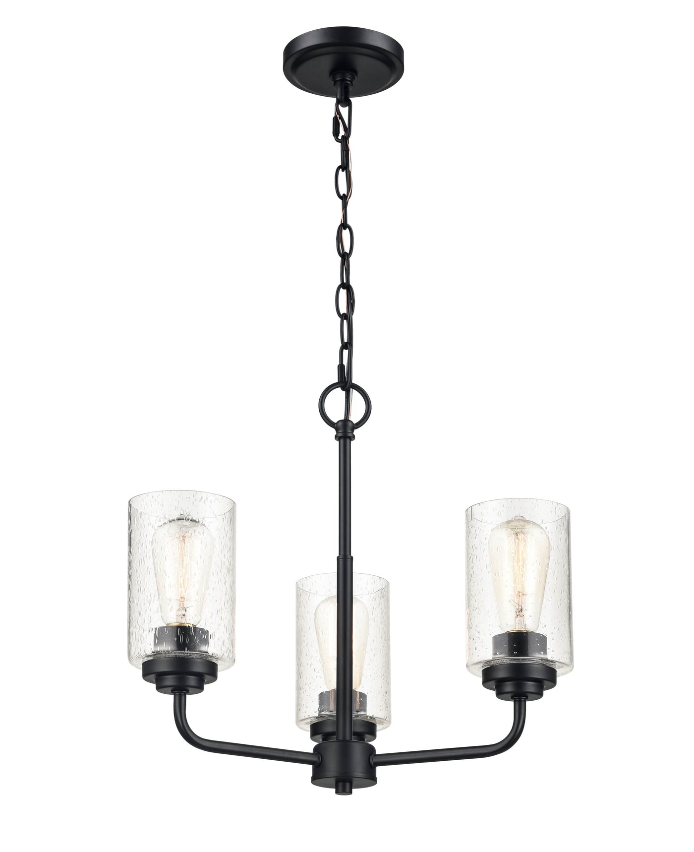 16'' Moven Matte Black 3 Light Chandelier