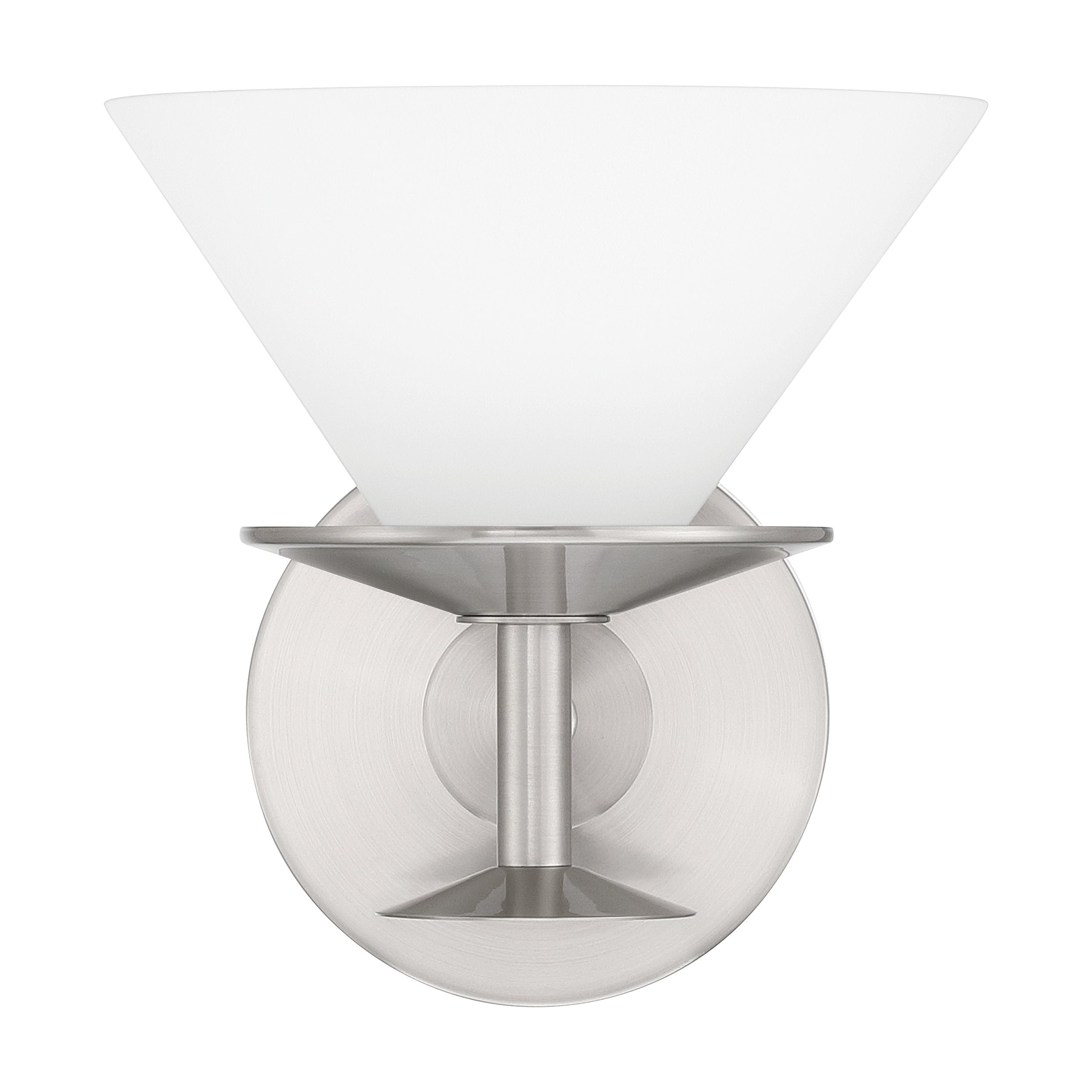 Tremolo 7-inch 1-light Brushed Nickel and Polished Nickel Vanity Light with Etched Opal Glass