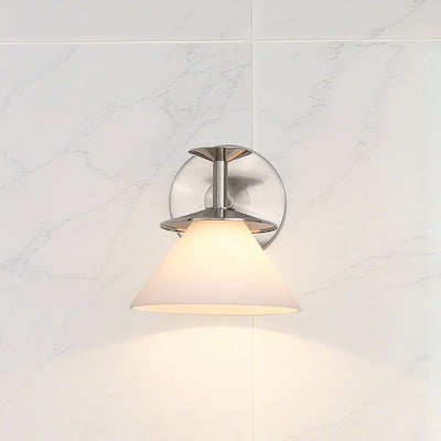 Tremolo 7-inch 1-light Brushed Nickel and Polished Nickel Vanity Light with Etched Opal Glass