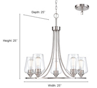 25'' Ashford Modern Gold 5 Light Chandelier