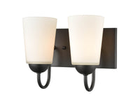 10'' Ivey Lake Matte Black 2 Light Bath Vanity