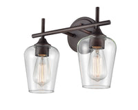 13.75'' Ashford Rubbed Bronze 2 Light Bath Vanity