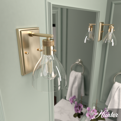 Hartland 9-inch 1-light Noble Bronze Wall Sconce with Seeded Glass