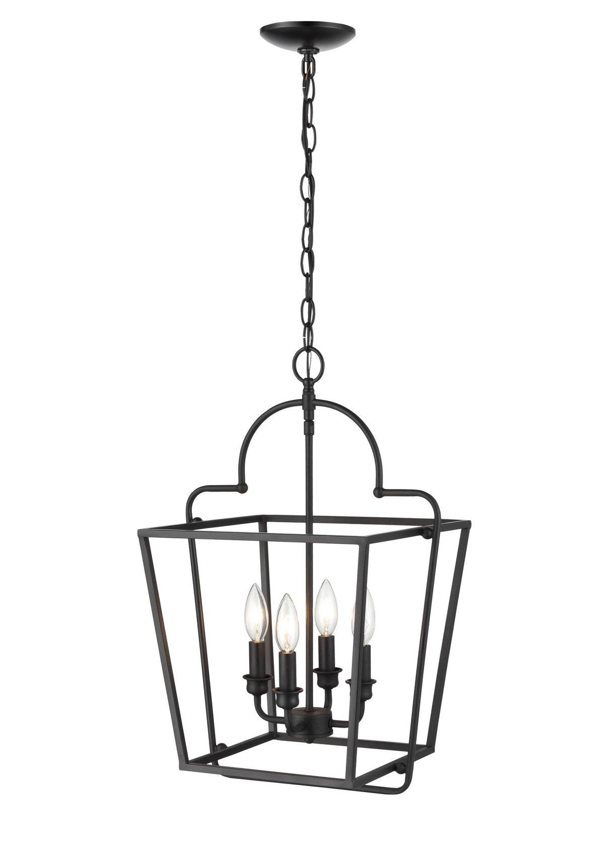22''  Matte Black 4 Light Pendant