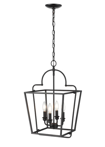22''  Matte Black 4 Light Pendant