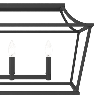 Laurel Ridge 42-inch 6-light Natural Black Iron Linear Chandelier