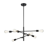 12'' Decco Matte Black 6 Light Pendant
