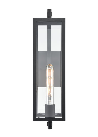 18-inch Messi Textured Black 1-Light Outdoor Wall Sconce
