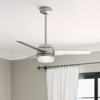 48 inch Midtown Matte Nickel Ceiling Fan with LED Light Kit and Handheld Remote