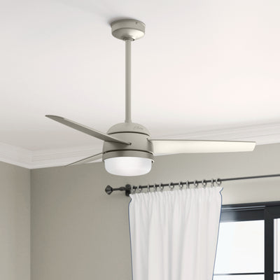 48 inch Midtown Matte Nickel Ceiling Fan with LED Light Kit and Handheld Remote