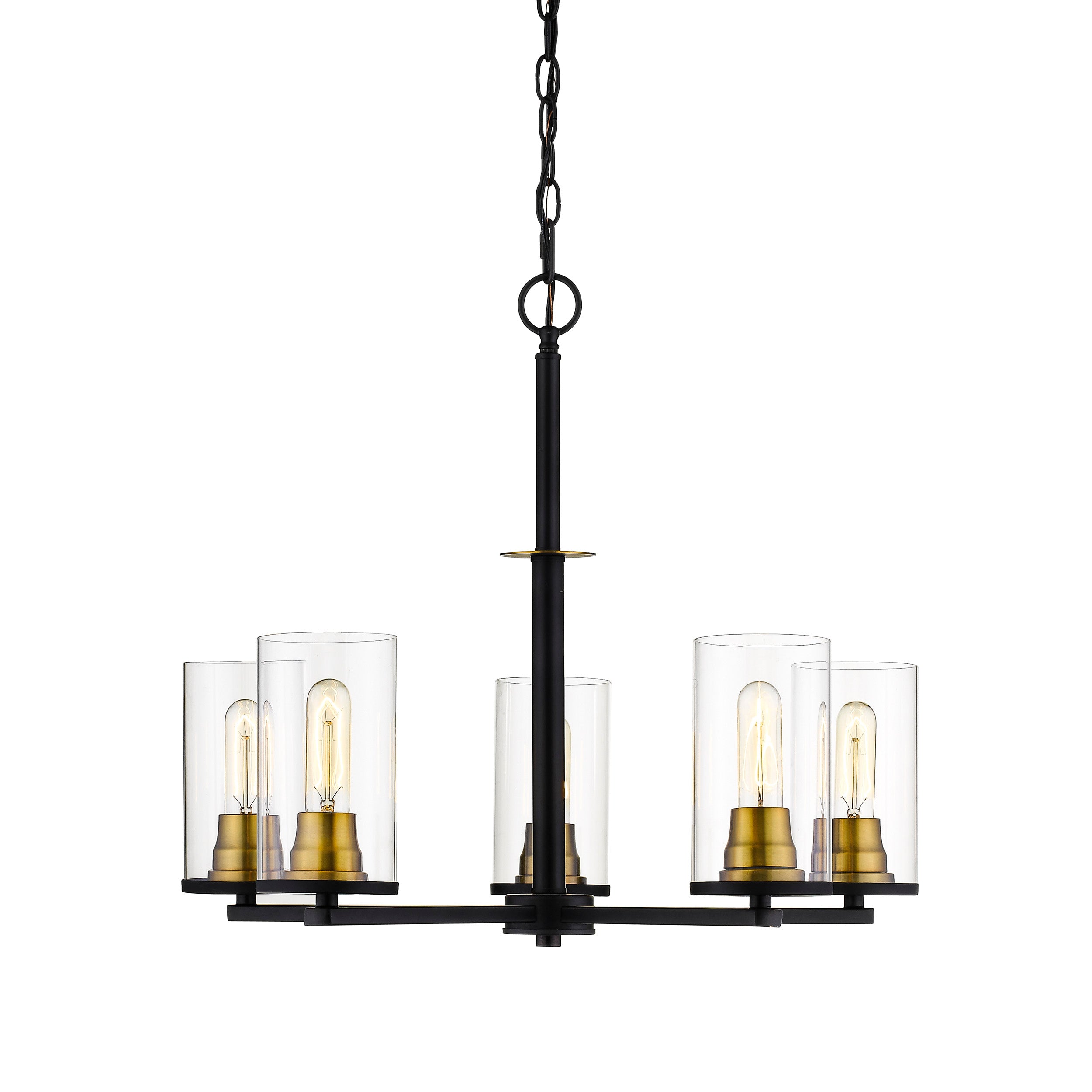 30'' Pasadena Matte Black/Heirloom Bronze 5 Light Chandelier