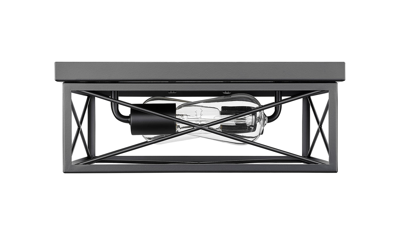 5''  Matte Black 2 Light Flush Mount