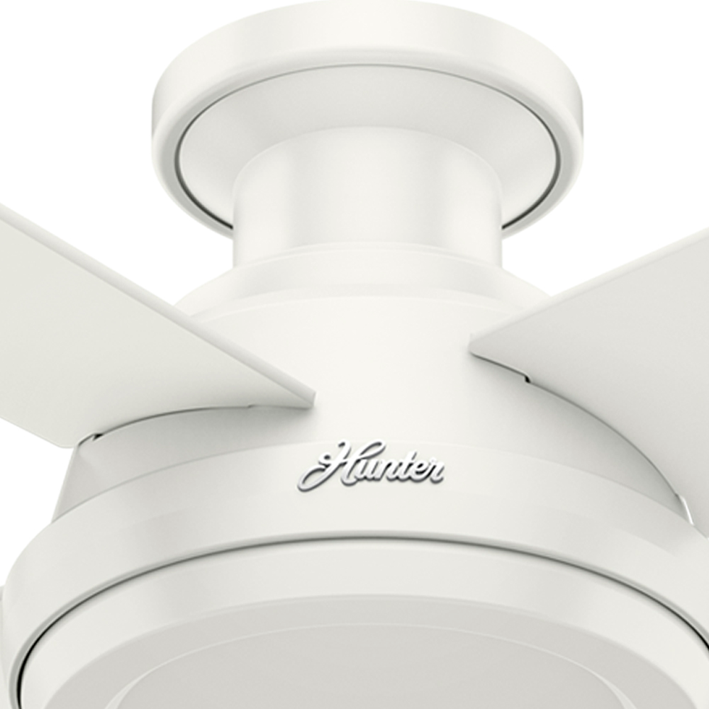 52 inch Dempsey Fresh White Low Profile Ceiling Fan and Handheld Remote