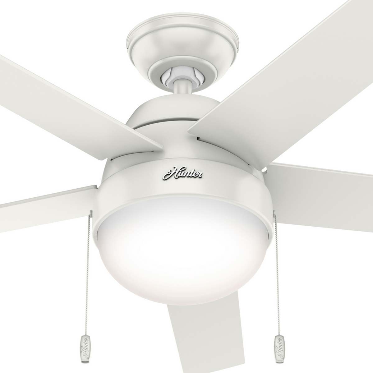 52 inch Anslee Fresh White Ceiling Fan with LED Light Kit and Pull Chain