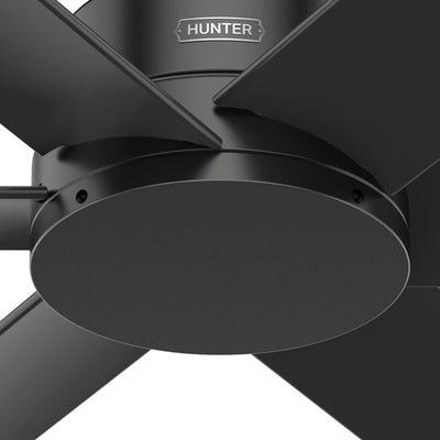 52 inch Kennicott Matte Black Damp Rated Ceiling Fan and Wall Control