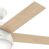46 inch Anslee Fresh White Ceiling Fan with LED Light Kit and Pull Chain