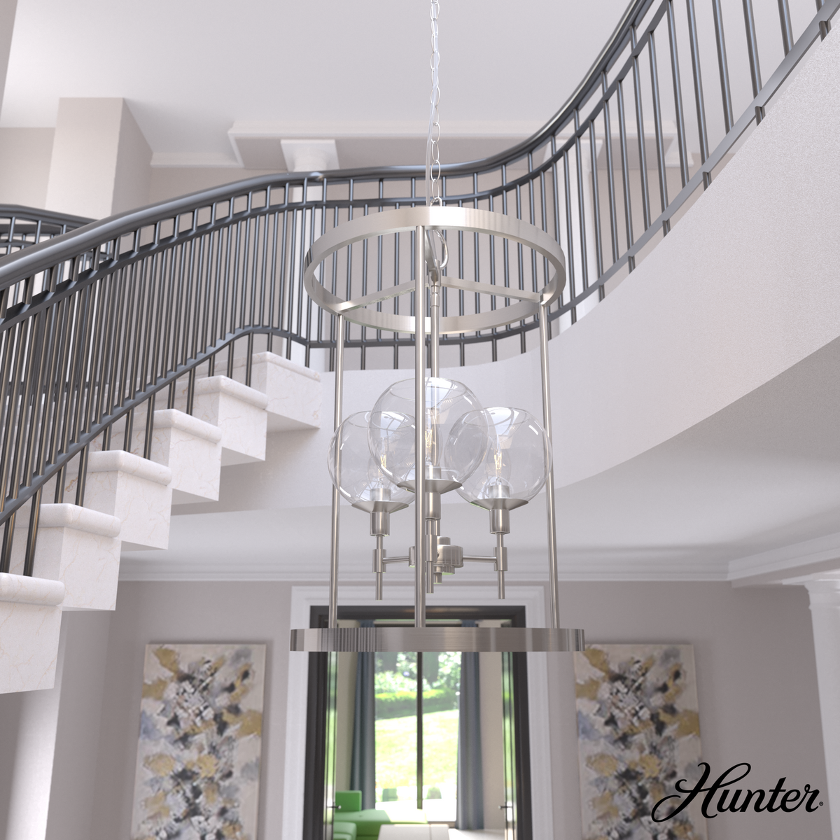 Hartland 40-inch 8-light Noble Bronze Linear Chandelier with Seeded Glass