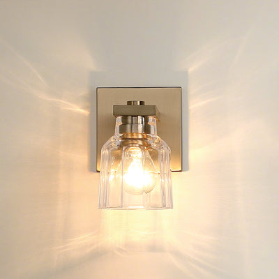 Dryden 5-inch 1-light Champagne Gold Vanity Light with Clear Ribbed Glass Shade