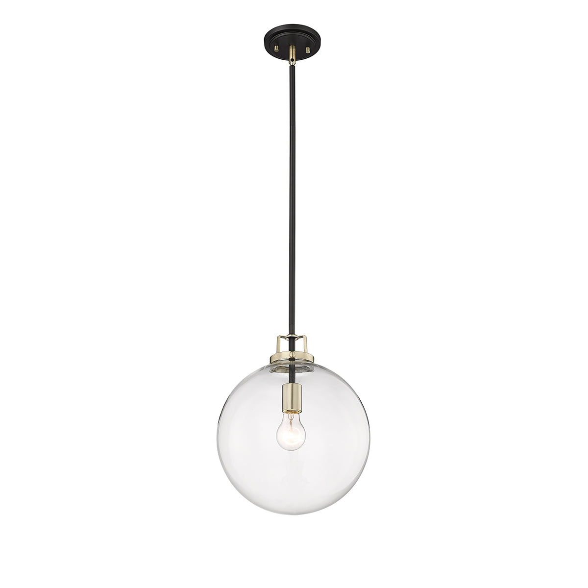 14.5'' Mellrosa Matte Black/Modern Gold 1 Light Pendant