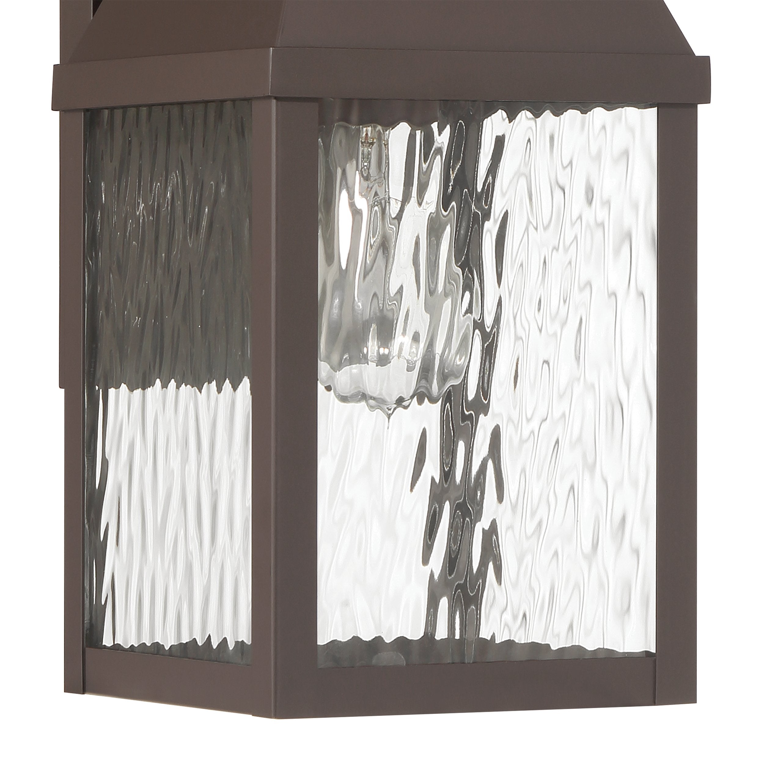 Glencrest 18-inch 1-light Dark Bronze Exterior Wall Sconce with Clear Water Glass