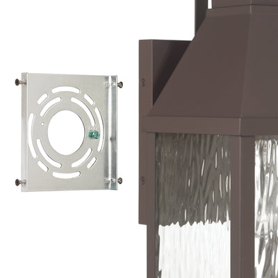 Glencrest 18-inch 1-light Dark Bronze Exterior Wall Sconce with Clear Water Glass