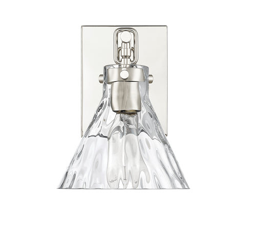 Barlon 7.13 inch polished nickel 1 light wall sconce with clear water glass