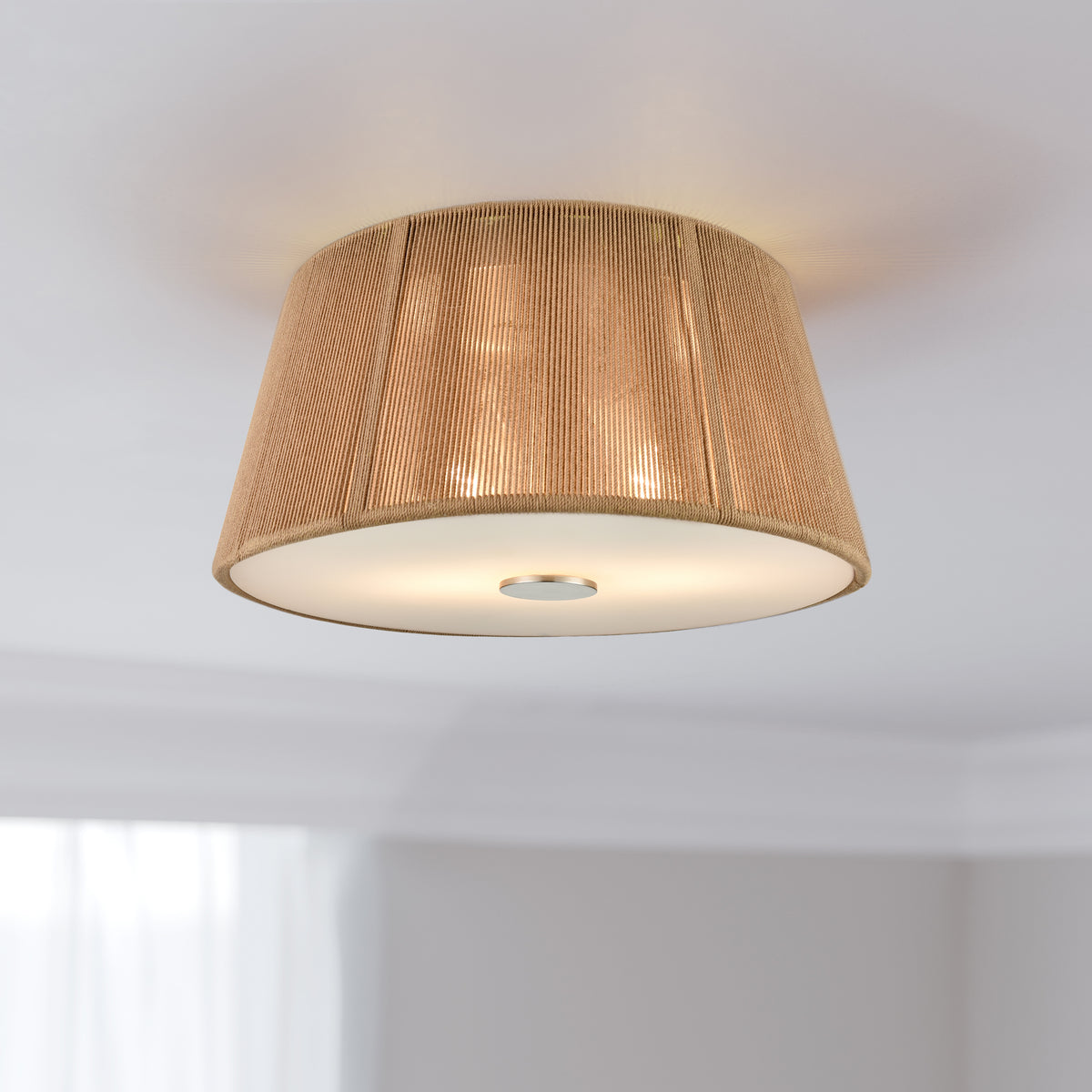 13-inch Brushed Nickel 2-Light Flush Mount Ceiling Light