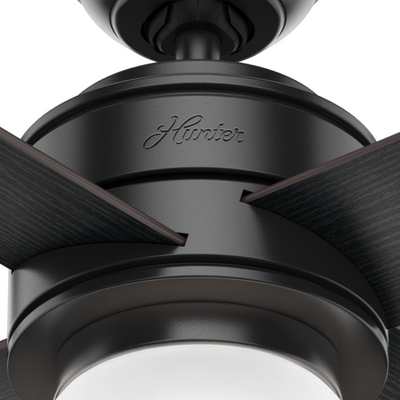 52 inch Hepburn Matte Black Ceiling Fan with LED Light Kit and Wall Control