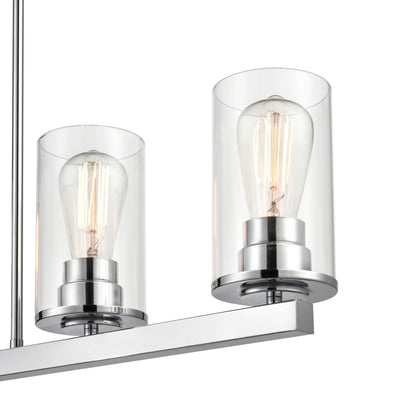 40-inch Verlana Chrome 5-Light Clear Glass Linear Chandelier